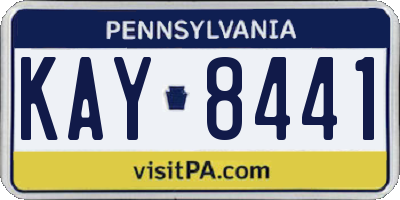 PA license plate KAY8441