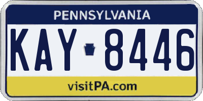 PA license plate KAY8446
