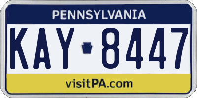 PA license plate KAY8447