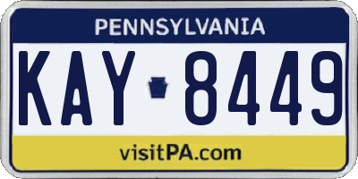 PA license plate KAY8449