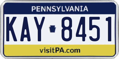 PA license plate KAY8451