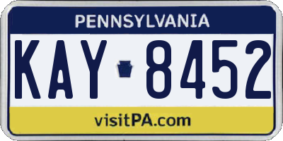 PA license plate KAY8452