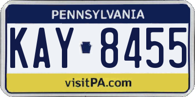 PA license plate KAY8455
