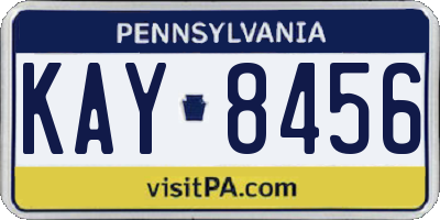 PA license plate KAY8456