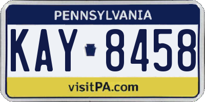 PA license plate KAY8458