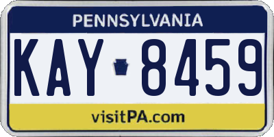 PA license plate KAY8459