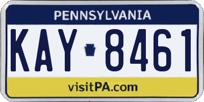 PA license plate KAY8461
