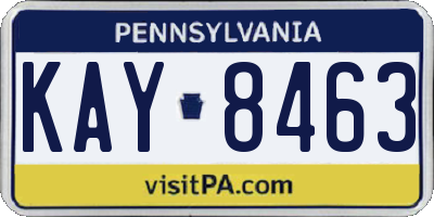 PA license plate KAY8463