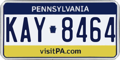 PA license plate KAY8464