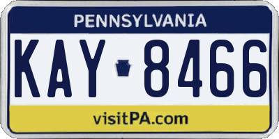 PA license plate KAY8466