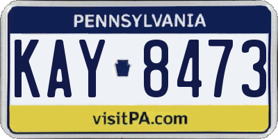 PA license plate KAY8473