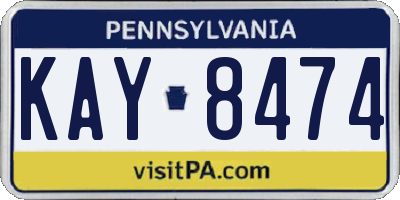 PA license plate KAY8474