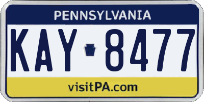 PA license plate KAY8477