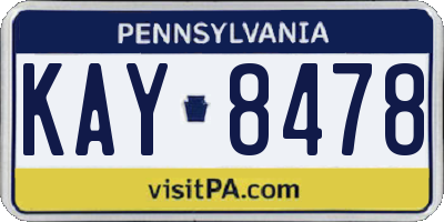 PA license plate KAY8478