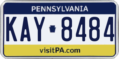 PA license plate KAY8484