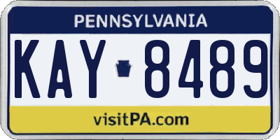 PA license plate KAY8489