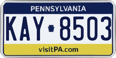 PA license plate KAY8503