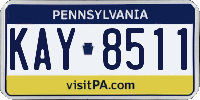 PA license plate KAY8511