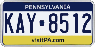 PA license plate KAY8512