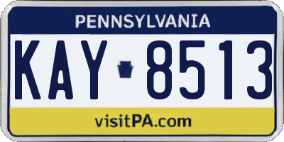 PA license plate KAY8513