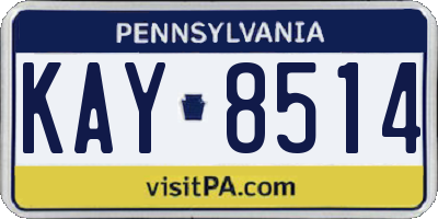 PA license plate KAY8514
