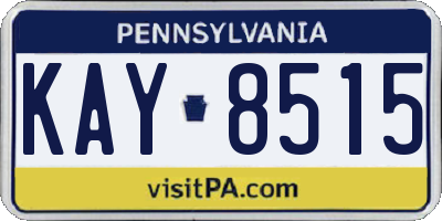 PA license plate KAY8515