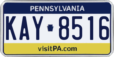 PA license plate KAY8516