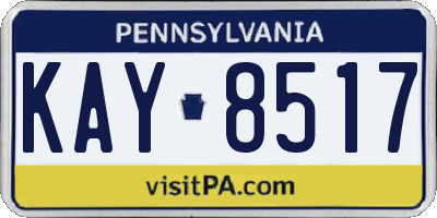 PA license plate KAY8517