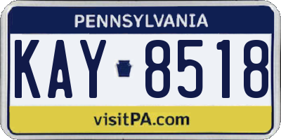 PA license plate KAY8518