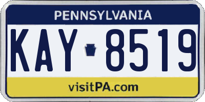 PA license plate KAY8519