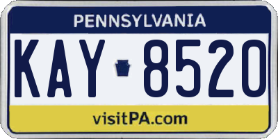 PA license plate KAY8520