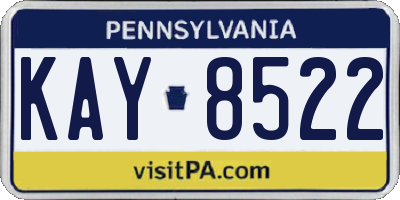 PA license plate KAY8522