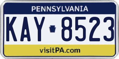 PA license plate KAY8523