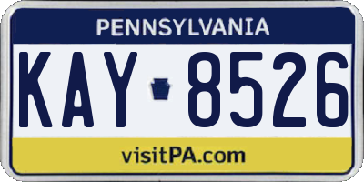 PA license plate KAY8526