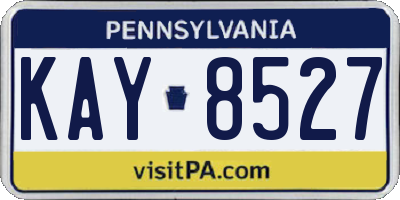 PA license plate KAY8527