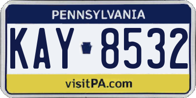 PA license plate KAY8532