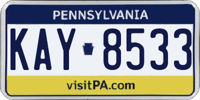 PA license plate KAY8533