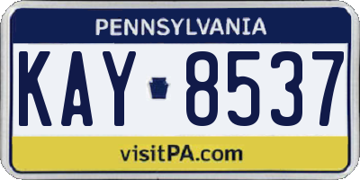 PA license plate KAY8537