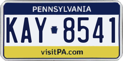 PA license plate KAY8541
