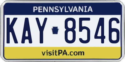 PA license plate KAY8546
