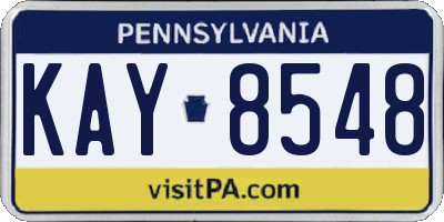PA license plate KAY8548