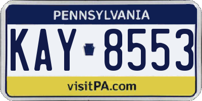PA license plate KAY8553