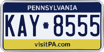 PA license plate KAY8555
