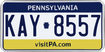 PA license plate KAY8557