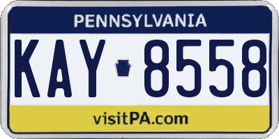 PA license plate KAY8558