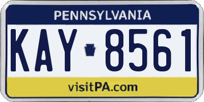 PA license plate KAY8561