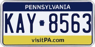 PA license plate KAY8563