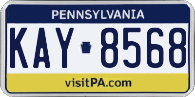 PA license plate KAY8568