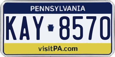 PA license plate KAY8570