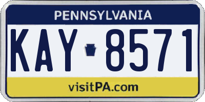 PA license plate KAY8571